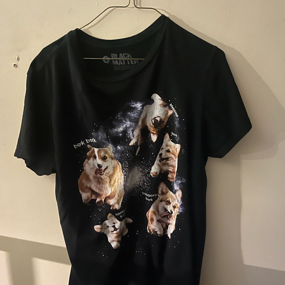 Corgis Galaxy Black Tee